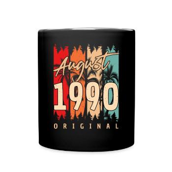 Baujahr 1990 Im August - Tasse einfarbig - Schwarz - Vorne