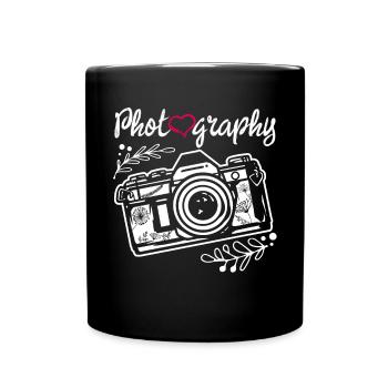 Photography Camera Lens Watercolor - Tasse einfarbig - Schwarz - Vorne
