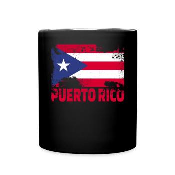 Puerto Rico Flag - Tasse einfarbig - Schwarz - Vorne