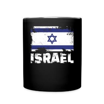 Israel Flagge Vintage Distressed Israeli Grunge Re - Tasse einfarbig - Schwarz - Vorne
