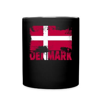 Dänemark Flagge Vintage Distressed Danish Grunge T - Tasse einfarbig - Schwarz - Vorne