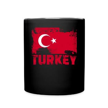 Türkei Flagge Vintage Distressed Turkish Grunge - Tasse einfarbig - Schwarz - Vorne