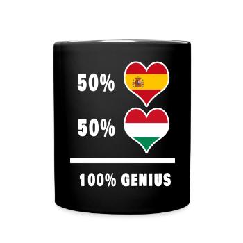 Ungarn und Spanien genial/Geschenk - Tasse einfarbig - Schwarz - Vorne
