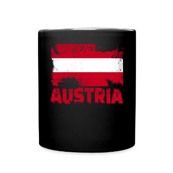Österreich Flagge Vintage Distressed Österreichisc - Tasse einfarbig - Schwarz - Vorne