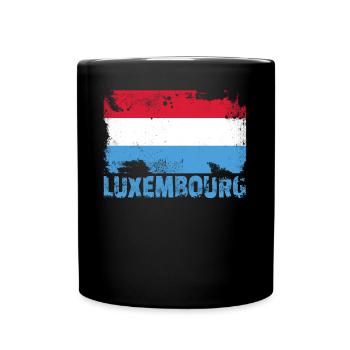 Luxemburg Flag Vintage Distressed Europe Grunge Re - Tasse einfarbig - Schwarz - Vorne