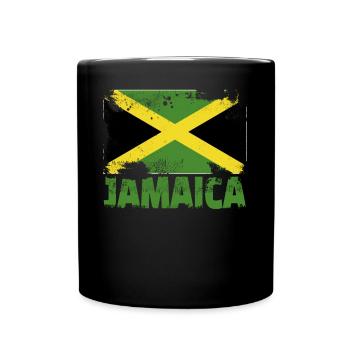 Jamaika -Flagge Vintage Distressed Jamaican Grunge - Tasse einfarbig - Schwarz - Vorne