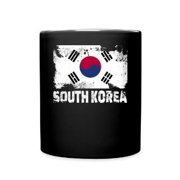 Südkorea Flagge Vintage Distressed Korean Grunge T - Tasse einfarbig - Schwarz - Vorne