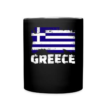 Griechenland Flag - Tasse einfarbig - Schwarz - Vorne