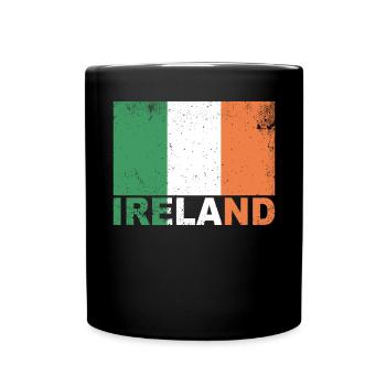 Irland Flag Vintage Irish Nationality Origin Trave - Tasse einfarbig - Schwarz - Vorne