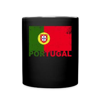 Portugal Flag Vintage Portugiesische Nationalitäts - Tasse einfarbig - Schwarz - Vorne