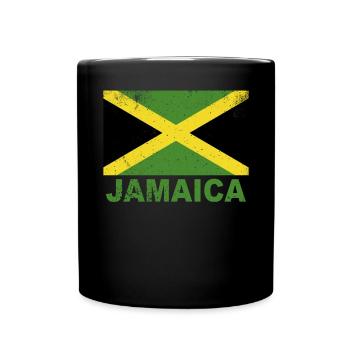 Jamaika Flagge Vintage jamaikanische Nationalitäts - Tasse einfarbig - Schwarz - Vorne