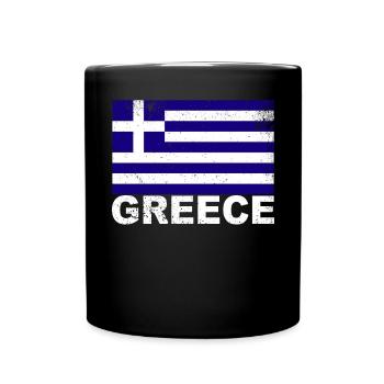 Griechenland Flag - Tasse einfarbig - Schwarz - Vorne