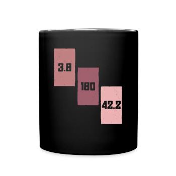 3.8 | 180 | 42.2 - Triathlon Frauen Training - Tasse einfarbig - Schwarz - Vorne