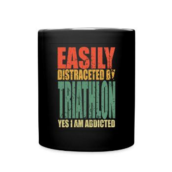 Triathlon saying funny - Full Colour Mug - black - Front