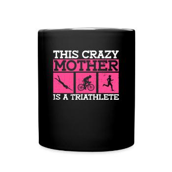 Triathlon Frauen Training Triathletin Mutter - Tasse einfarbig - Schwarz - Vorne
