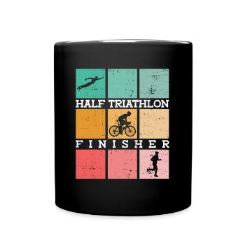 Halb-Triathlon Finisher - Triathlet - Tasse einfarbig - Schwarz - Vorne