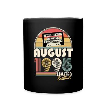 August 1995 Vintage Jahrgang Geburtstag Geschenk - Tasse einfarbig - Schwarz - Vorne