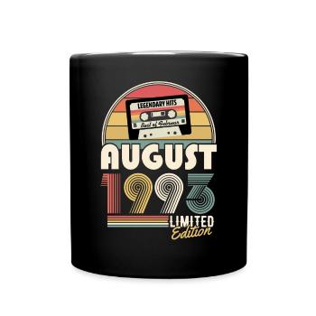 August 1993 Vintage Birthday Gift - Full Colour Mug - black - Front