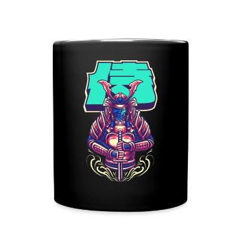 Cyborg Samurai Bushido Warrior Cyber Aesthetics - Full Colour Mug - black - Front
