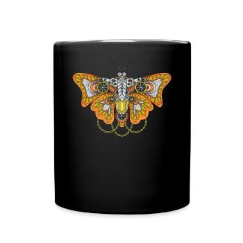 Cyborg Butterfly Cyber Esthétique Steampunk - Mug uni - noir - Devant