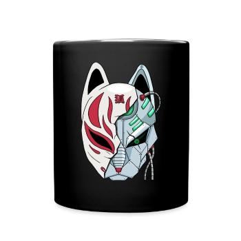 Cyborg Kitsune Mask Fox Mask Cyber Esthétique - Mug uni - noir - Devant