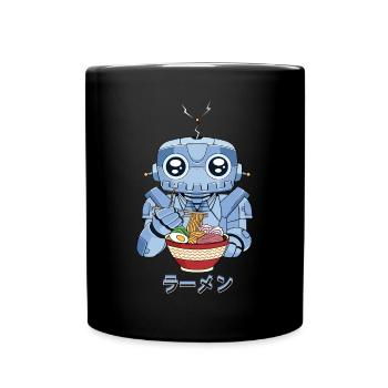 Cyborg Robot Ramen Noodles Cyber Aesthetics - Full Colour Mug - black - Front