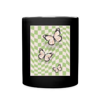 Papillons esthétiques pastel danois - Mug uni - noir - Devant