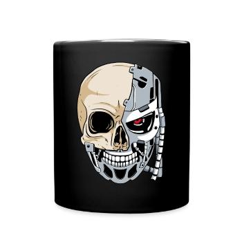 Cyborg Skull Cyber Esthétique - Mug uni - noir - Devant