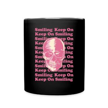 Danish Pastel Aesthetic Gothic Skull Goth - Full Colour Mug - black - Front