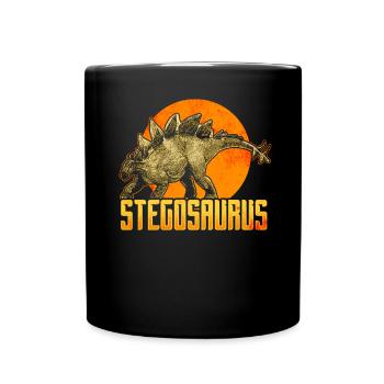 Stegosaurus Dinosaurier - Tasse einfarbig - Schwarz - Vorne