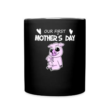 Cadeau de fête des mères - Notre première fête des mères - Mug uni - noir - Devant