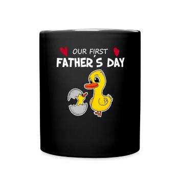 Father's Day Gift - Our First Father's Day - Full Colour Mug - black - Front