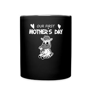 Cadeau de fête des mères - Notre première fête des mères - Mug uni - noir - Devant