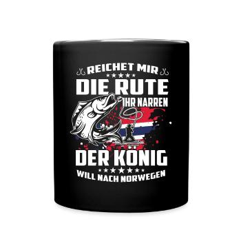 Norway Fishing - Tasse einfarbig - Schwarz - Vorne