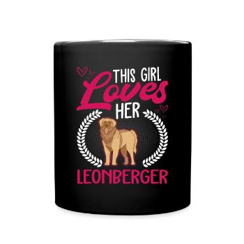 This girl loves her Leonberger - Tasse einfarbig - Schwarz - Vorne