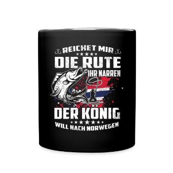 Norway Fishing - Tasse einfarbig - Schwarz - Vorne