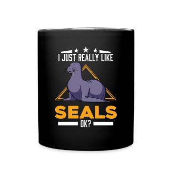 J’aime vraiment les phoques ok Sea Lion Seal - Mug uni - noir - Devant