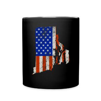 Rhode Island Home Usa flag gift - Full Colour Mug - black - Front