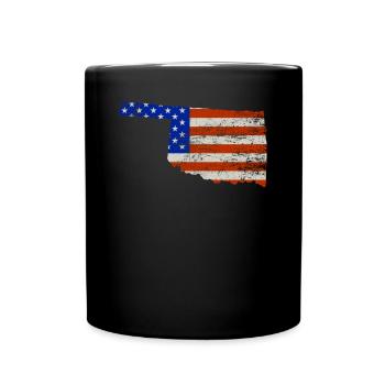 Oklahoma Home Usa Flag Gift - Full Colour Mug - black - Front