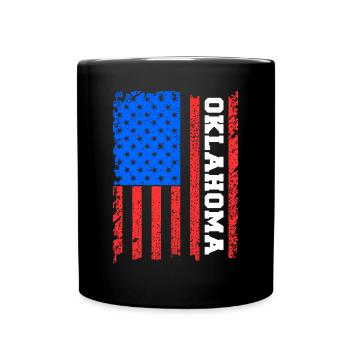 Flags gift Oklahomas Usa - Full Colour Mug - black - Front