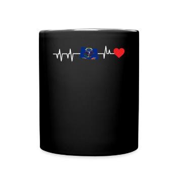 North Dakota Heartbeat Gift - Full Colour Mug - black - Front