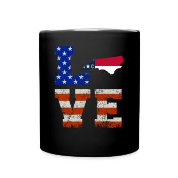 Love North Carolina Gift - Full Colour Mug - black - Front