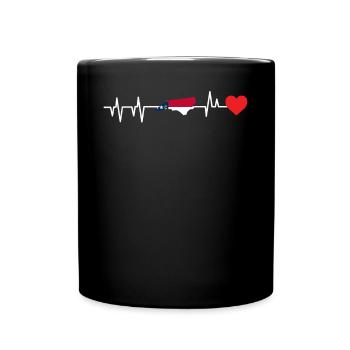 North Carolina heartbeat gift - Full Colour Mug - black - Front