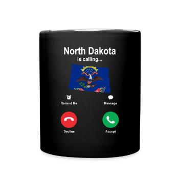 Travel North Dakota Gift - Full Colour Mug - black - Front