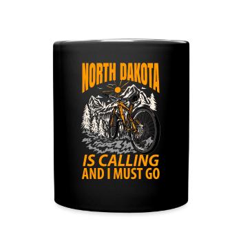 North Dakota Adventurer Gift - Full Colour Mug - black - Front