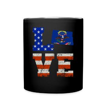 Love North Dakota Gift - Full Colour Mug - black - Front