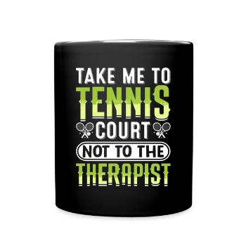Emmenez-moi au court de tennis plus drôle - Mug uni - noir - Devant