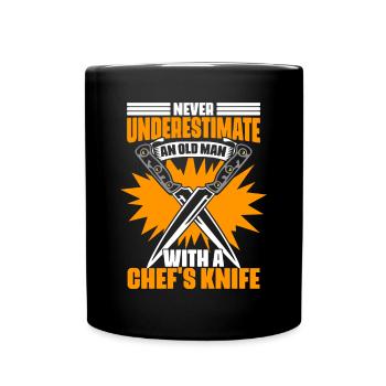 Never underestimate an old man Funny - Full Colour Mug - black - Front