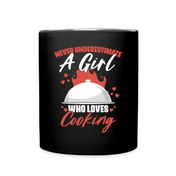 Never underestimate a girl who is funny - Full Colour Mug - black - Front