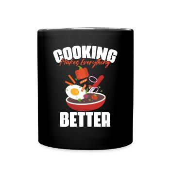 Fun cooking skills for chef, more professional - Full Colour Mug - black - Front